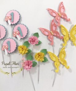 Topper para doces composê - Jardim