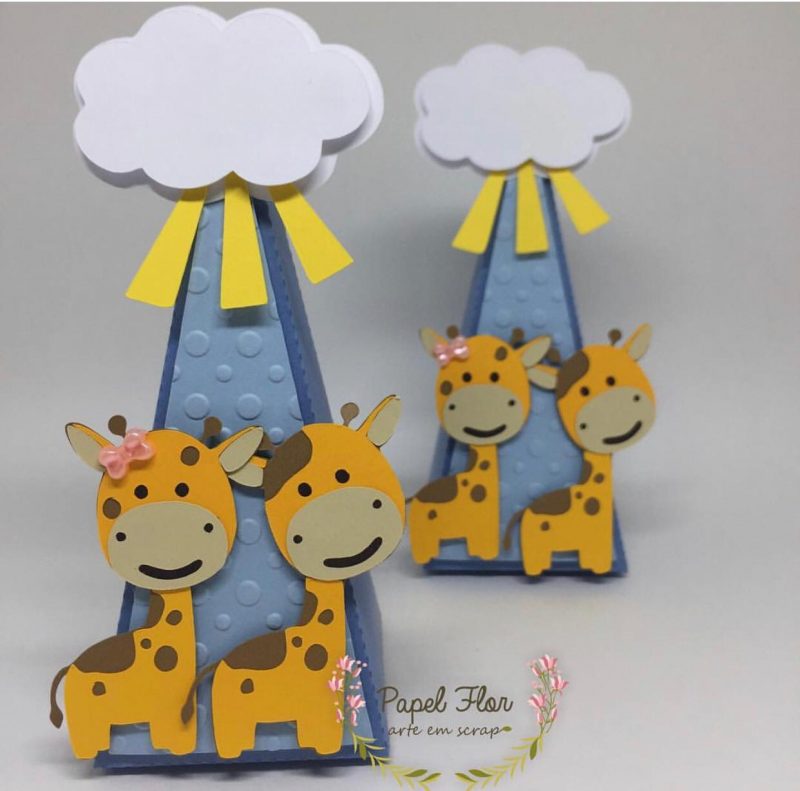 Caixa cone par de girafas - Arca de Noé