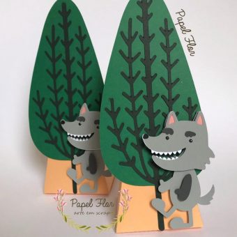 Caixa cone Lobo Mau - Chapeuzinho Vermelho