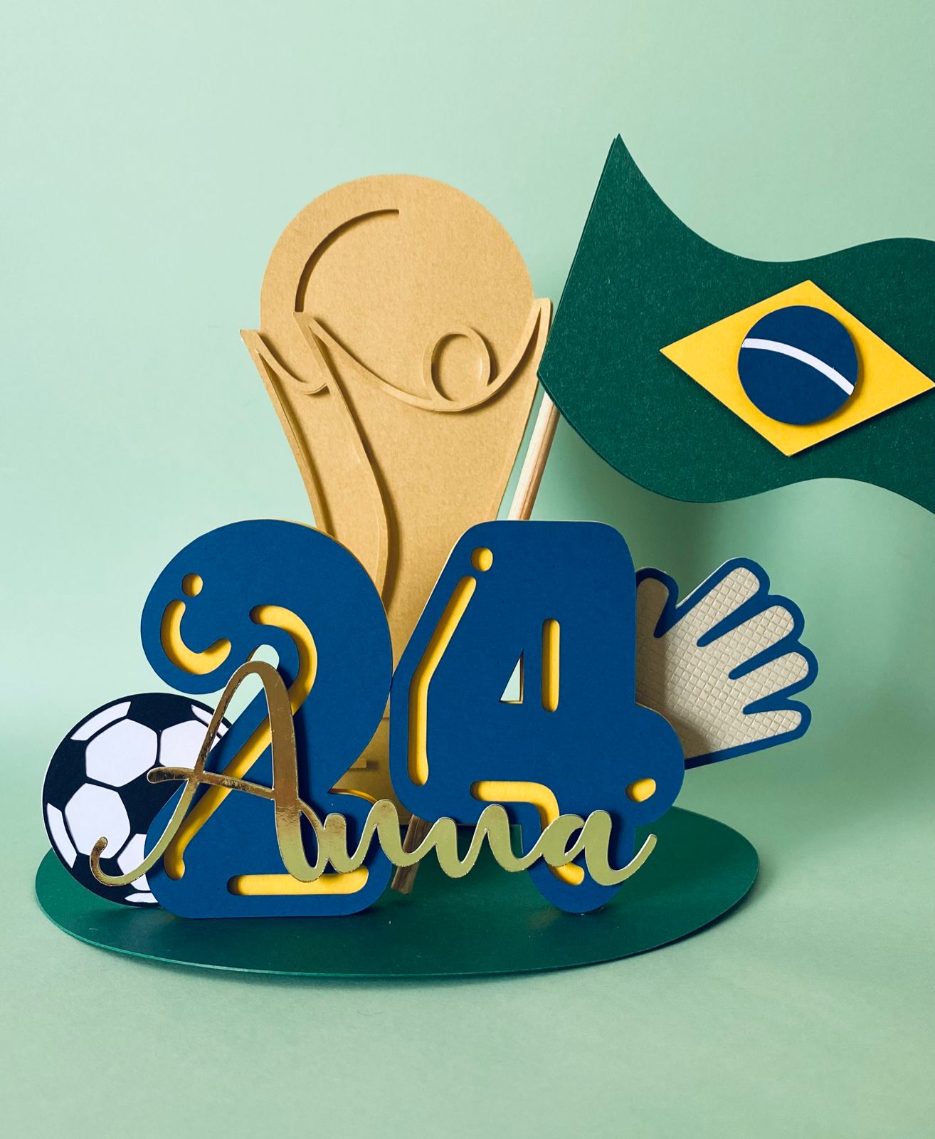 Topo para bolo Brasil Copa_PF – Papel Flor