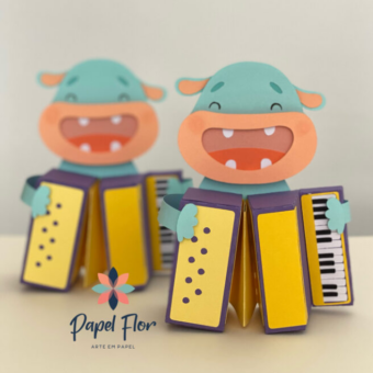 Caixa Sanfona Hipopótamo_ animais músicos PF