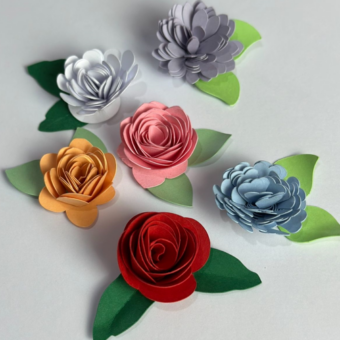 Kit 6 flores espirais _ arquivo digital