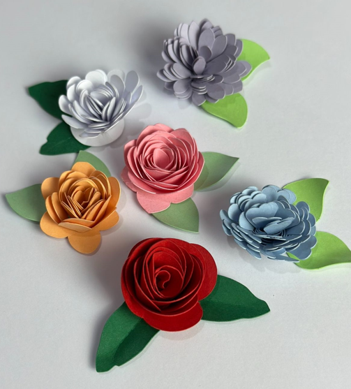 Kit 6 flores espirais _ arquivo digital