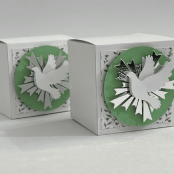 Caixa quadrada Batizado Lavanda_arquivo de corte