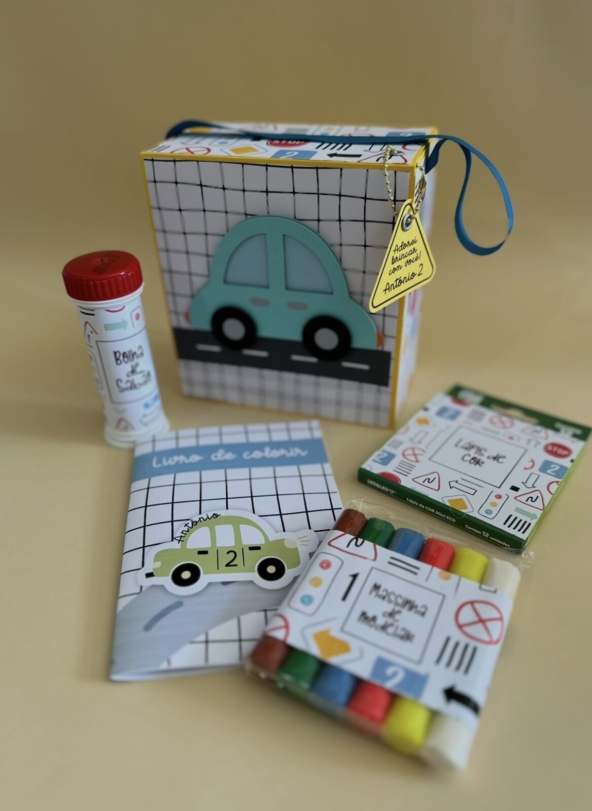Caixa lembrança tema carrinho_ PF
